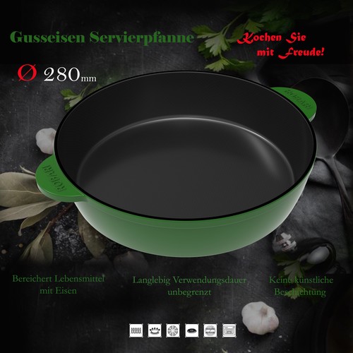 Gusseisen pfanne servierpfanne - gusseisen,